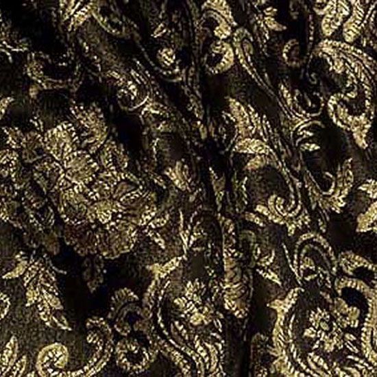 Black & Gold Swirl Brocade Table Linen Rentals Tablecloth