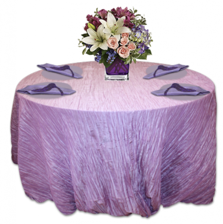 Lavender Crinkle Taffeta Table Linen Rentals Tablecloth