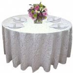 Wedding White Damask Table Linen Rental Tablecloth