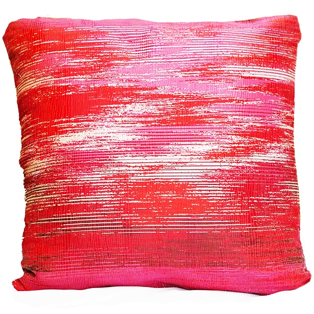 Ruby Silver Metallic Weave Pillow